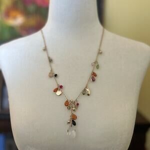NWT LOFT necklace - gold beaded drop style